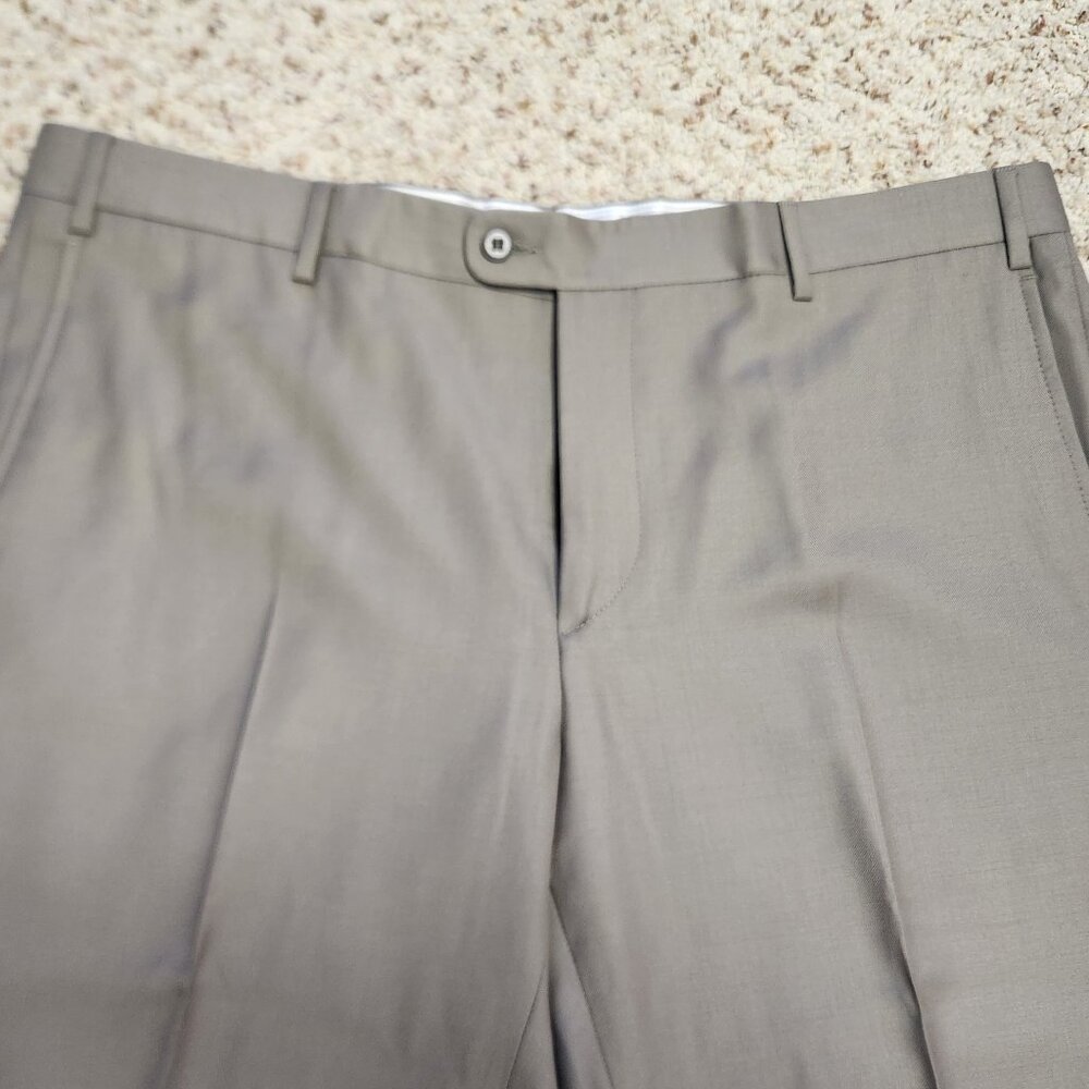 Zanella men's pants 40 taupe wool dress trousers Italy